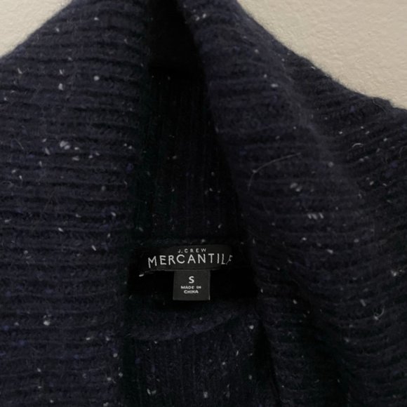 Last Chance - Chunky Navy Heather J.Crew Turtleneck Sweater Small - Picture 3 of 5